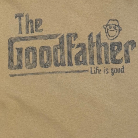 Life is Good The Godfather Yellow Short Sleeve T-Shirt Size Large - Picture 2 of 5